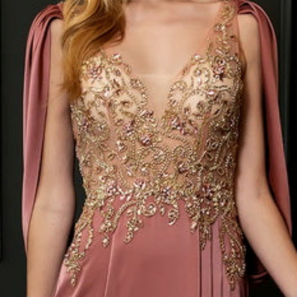 COPY - Rose pink off shoulder formal evening bridesmaid mother of the bride dre… - Picture 3 of 8